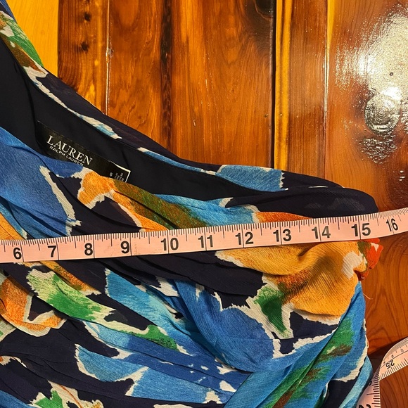 Lauren Ralph Lauren One Shoulder Floral Georgette Maxi Gown Women’s Size 8 - Picture 9 of 15